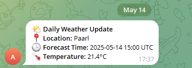 Example cold warning